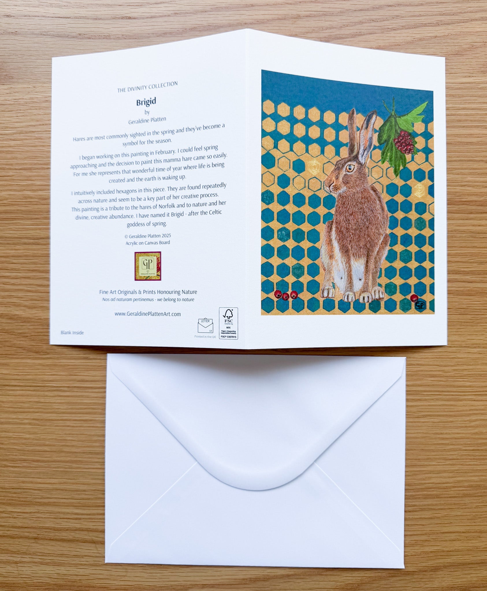 Brigid - Art Greeting Card - Geraldine Platten Art -