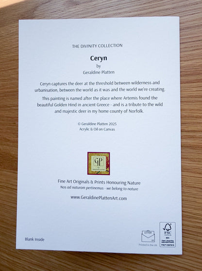 Ceryn - Art Greeting Card, Blank Inside - Geraldine Platten Art -