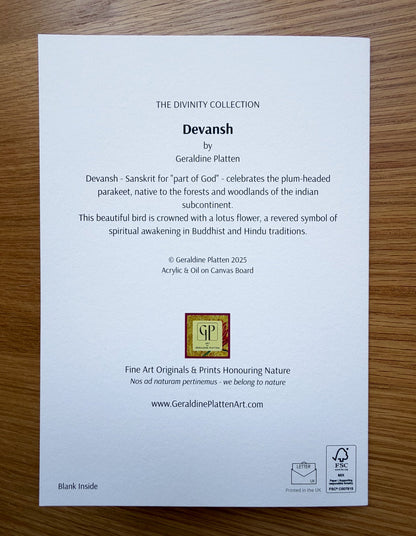 Devansh - Art Greeting Card - Geraldine Platten Art -