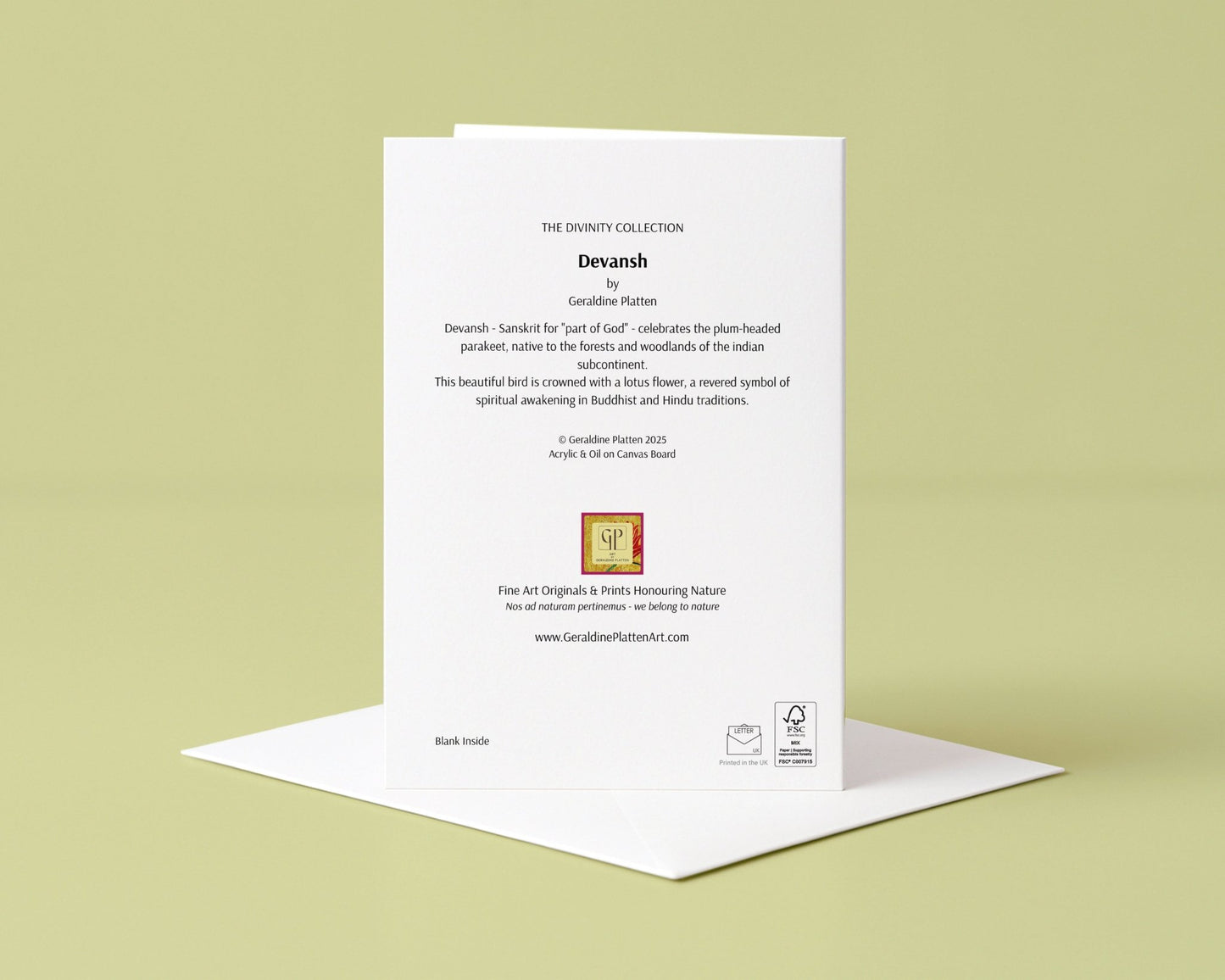 Devansh - Art Greeting Card - Geraldine Platten Art -