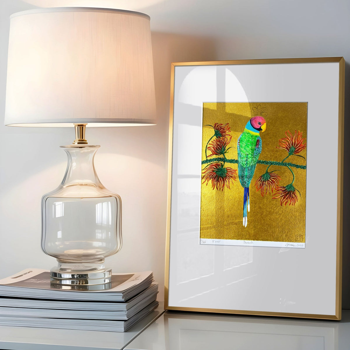 Devansh: Limited Edition Hand Embellished Prints on Paper - Geraldine Platten Art - Print only