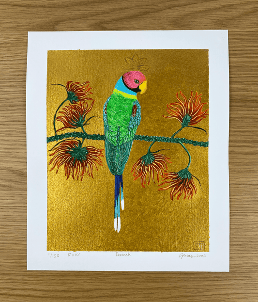 Devansh: Limited Edition Hand Embellished Prints on Paper - Geraldine Platten Art - Print only