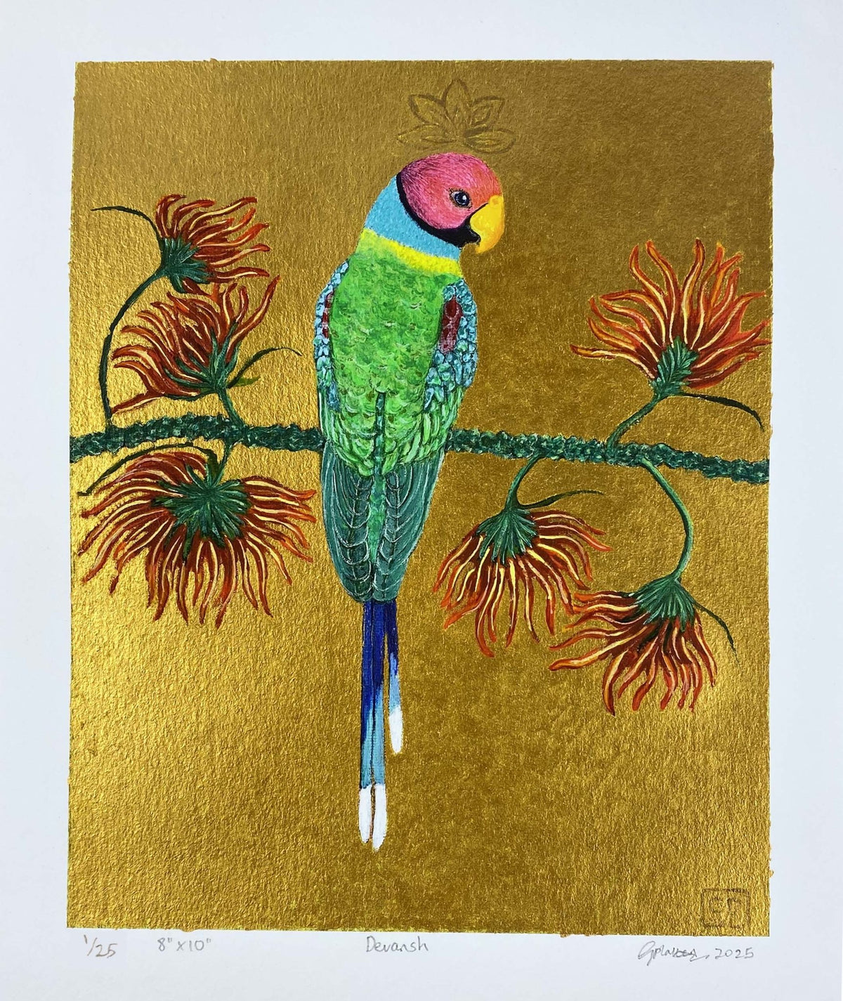 Devansh: Limited Edition Hand Embellished Prints on Paper - Geraldine Platten Art - Print only