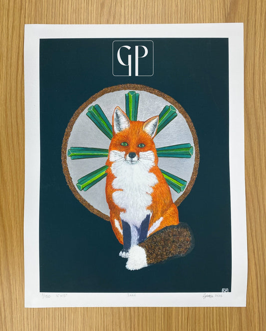 Inari: Limited Edition Hand Embellished Prints on Paper - Geraldine Platten Art - Print only