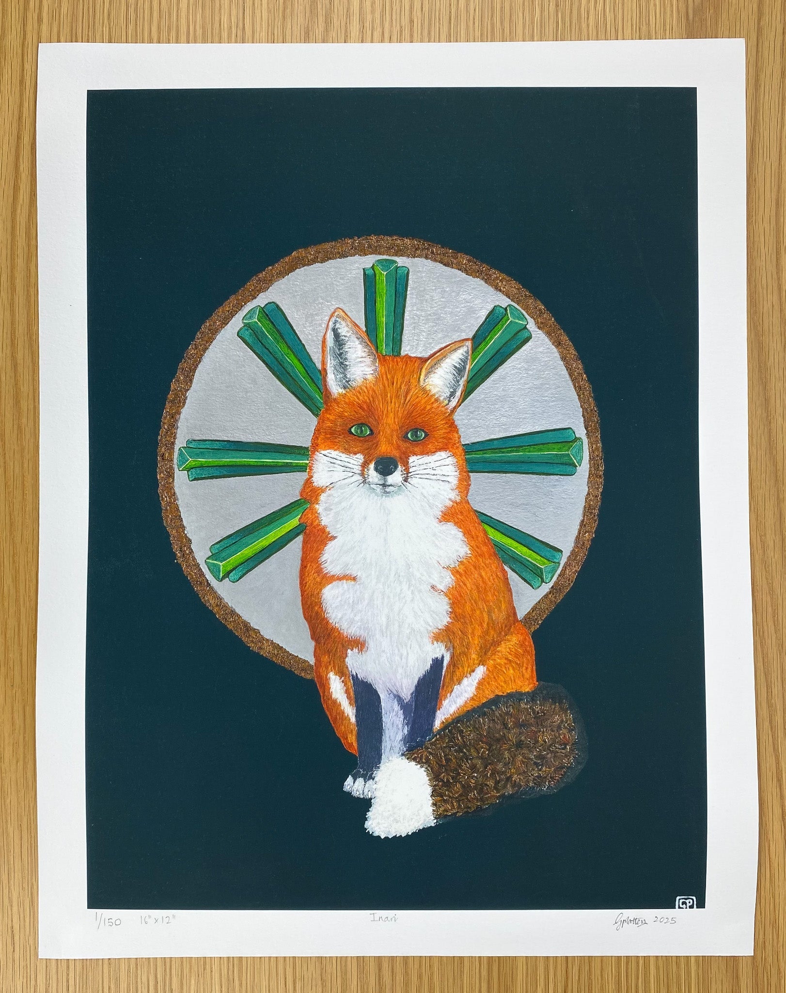 Inari: Limited Edition Hand Embellished Prints on Paper - Geraldine Platten Art - Print only