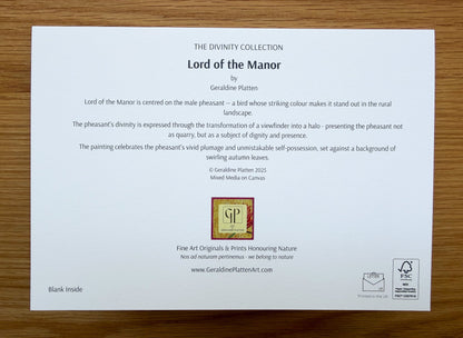 Lord of the Manor - Art Greeting Card, Blank Inside - Geraldine Platten Art -