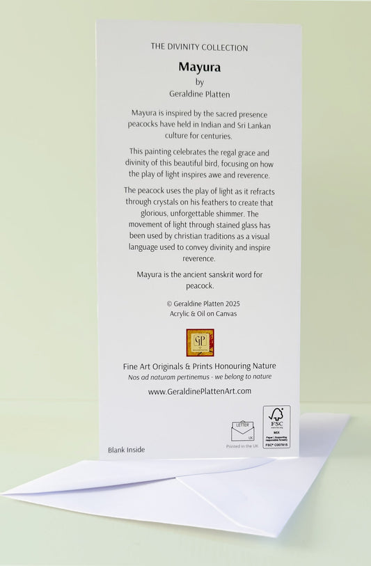 Mayura - Art Greeting Card, Blank Inside - Geraldine Platten Art -