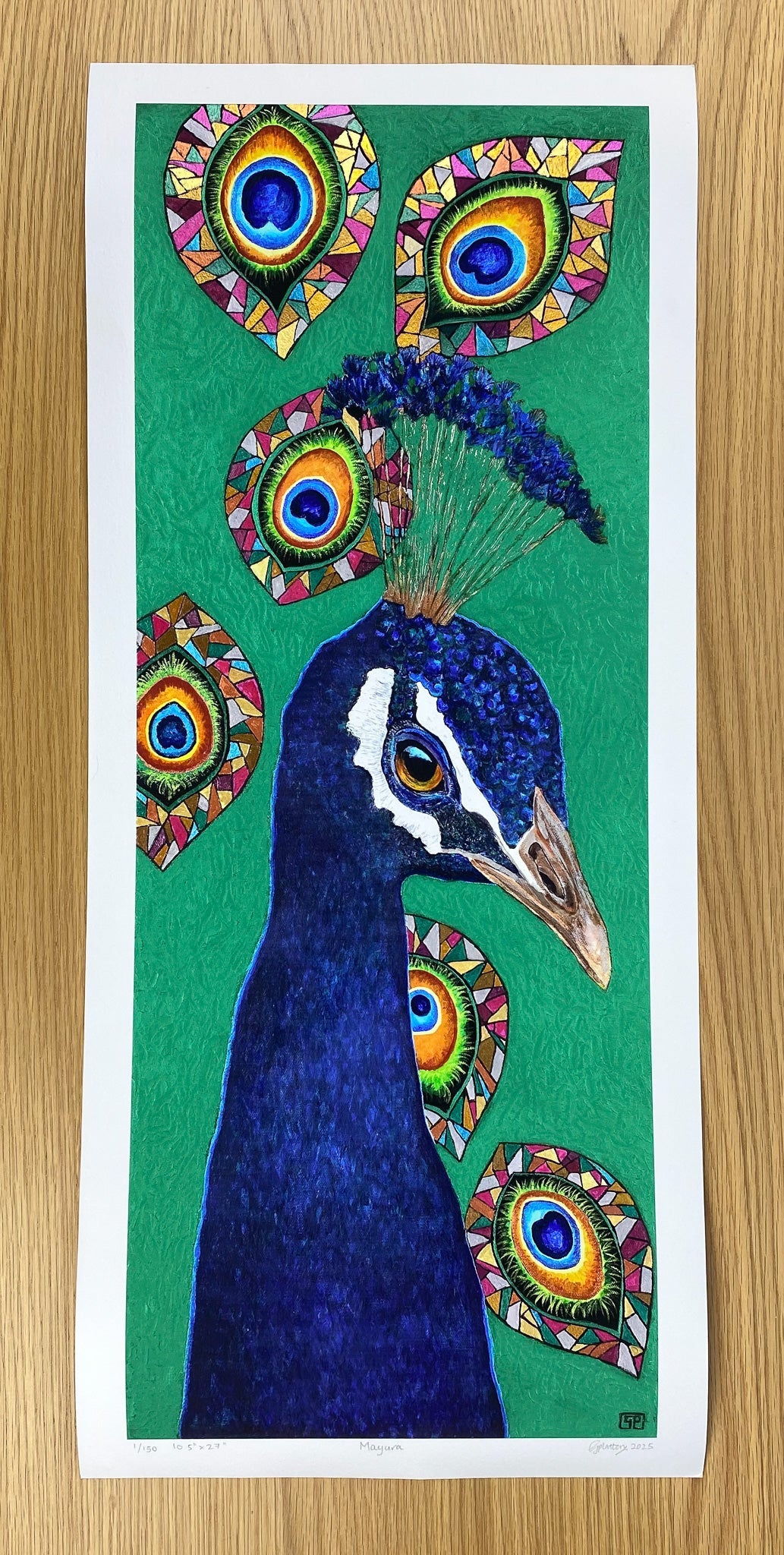 Mayura: Limited Edition Hand Embellished Prints on Paper - Geraldine Platten Art - Prints on paper