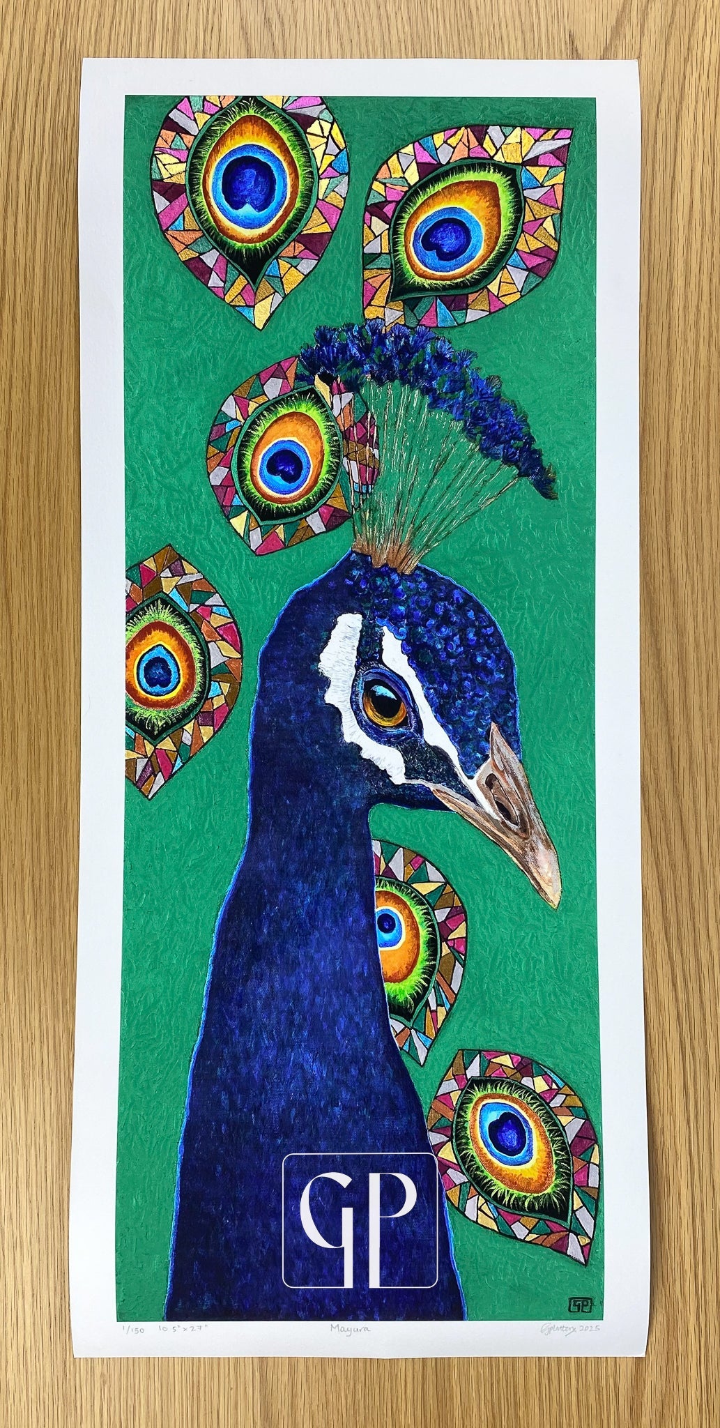 'Mayura': Limited Edition Hand Embellished Prints on Paper - Geraldine Platten Art - Prints on paper