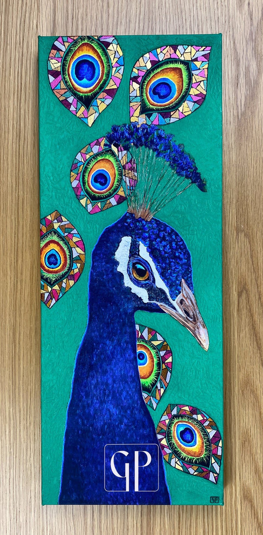 'Mayura': Limited Edition Hand Embellished Stretched Canvas Prints - Geraldine Platten Art - Canvas Print