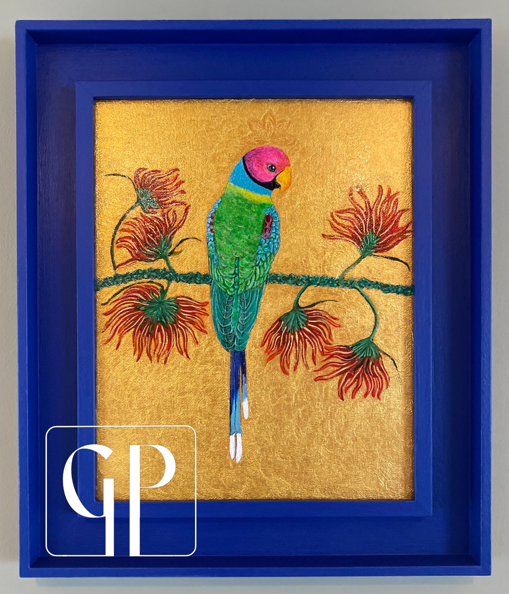 ORIGINAL - Devansh: 8x10 inches, Acrylic & oil on canvas board, Framed. - Geraldine Platten Art - 