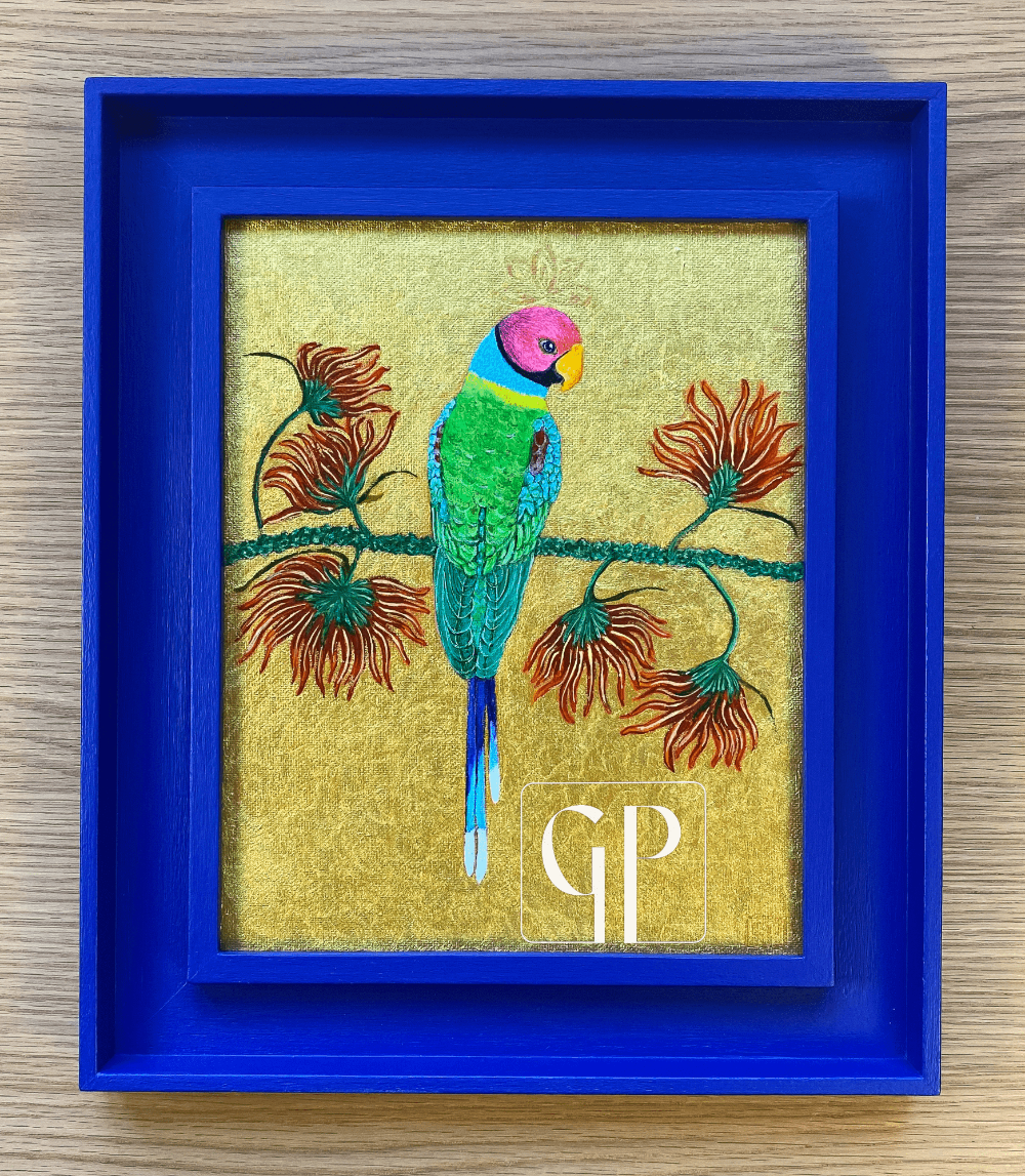 ORIGINAL - Devansh: 8x10 inches, Acrylic & oil on canvas board, Framed. - Geraldine Platten Art - 