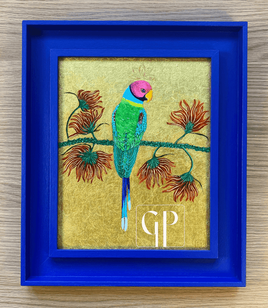 ORIGINAL - Devansh: 8x10 inches, Acrylic & oil on canvas board, Framed. - Geraldine Platten Art - 