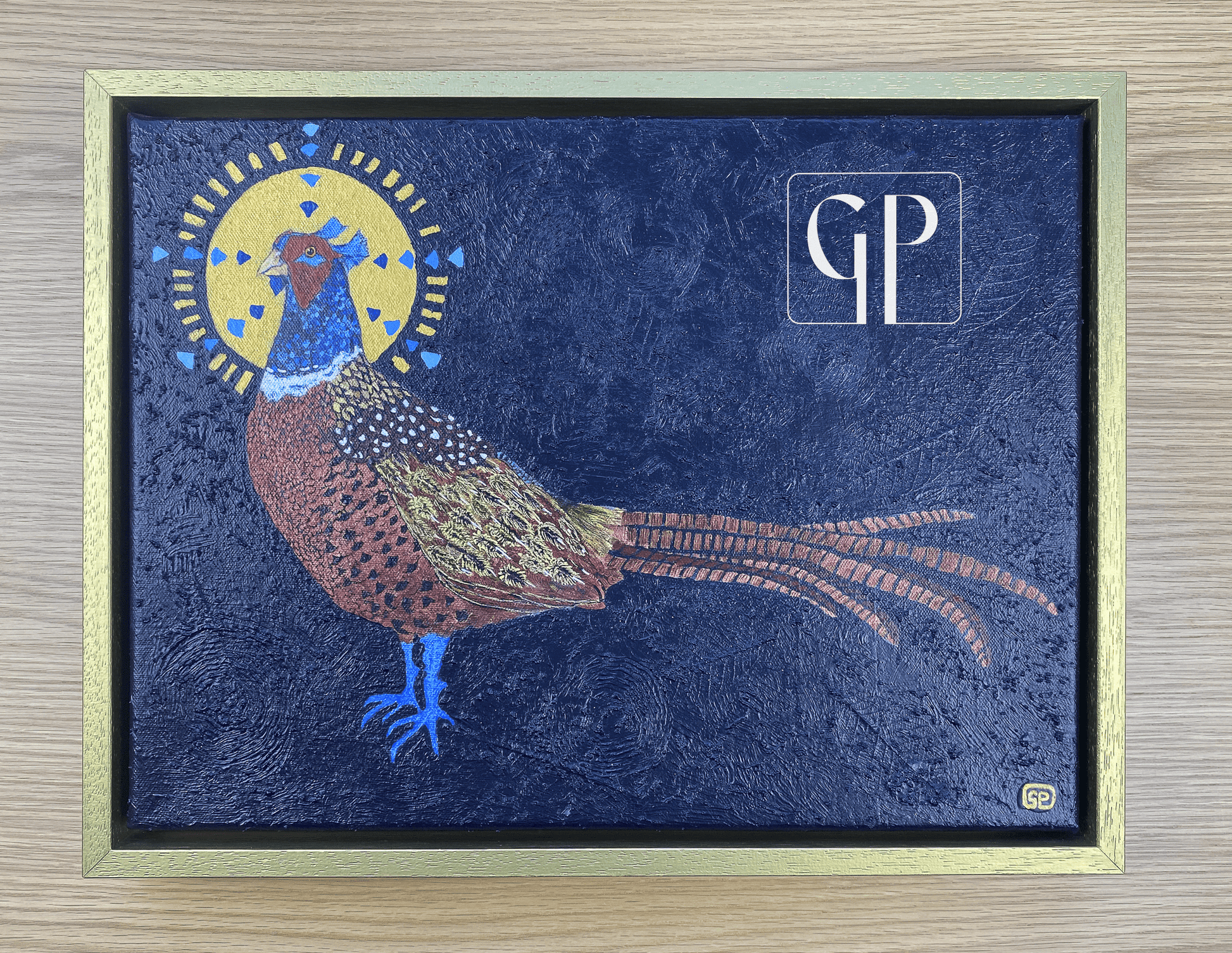 ORIGINAL - Lord of the Manor: 16x12 inches, Mixed media on stretched canvas, Framed - Geraldine Platten Art - 