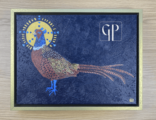 ORIGINAL - Lord of the Manor: 16x12 inches, Mixed media on stretched canvas, Framed - Geraldine Platten Art - 