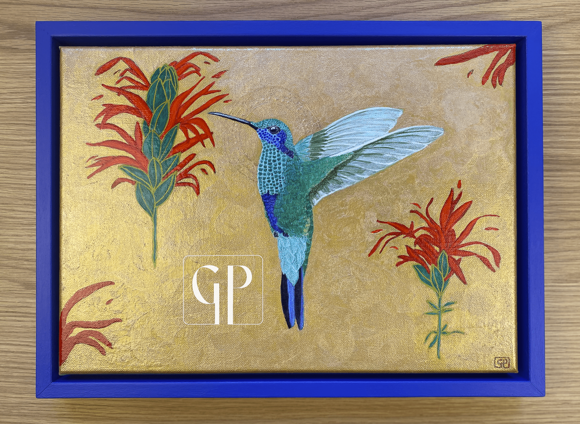 ORIGINAL - The Messenger: 14x10 inches, Acrylic & Oil on Stretched Canvas, Framed - Geraldine Platten Art - 