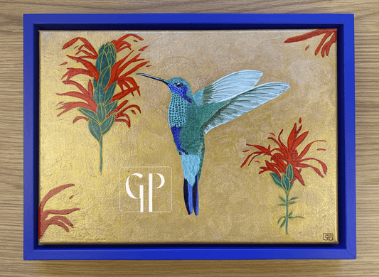 ORIGINAL - The Messenger: 14x10 inches, Acrylic & Oil on Stretched Canvas, Framed - Geraldine Platten Art - 