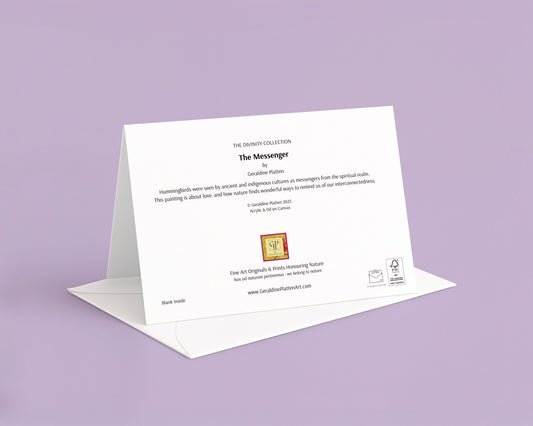 The Messenger - Art Greeting Card, Blank Inside - Geraldine Platten Art -