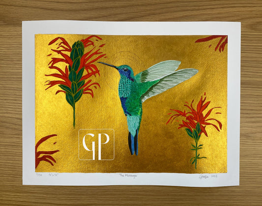 The Messenger: Limited Edition Hand Embellished Prints on Paper - Geraldine Platten Art - 