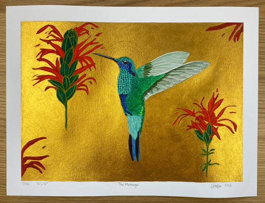The Messenger: Limited Edition Hand Embellished Prints on Paper - Geraldine Platten Art - 